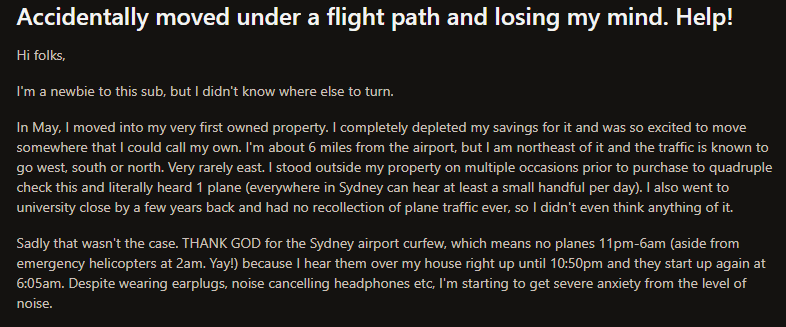 Flight Path Issue Post from Reddit